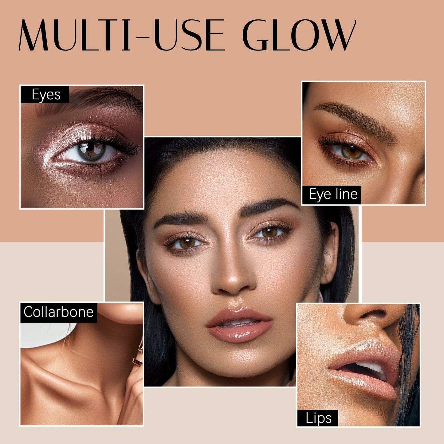 awrose Cream Eyeshadow Stick Waterproof Glitter Shimmer Eye Brightener 1oz