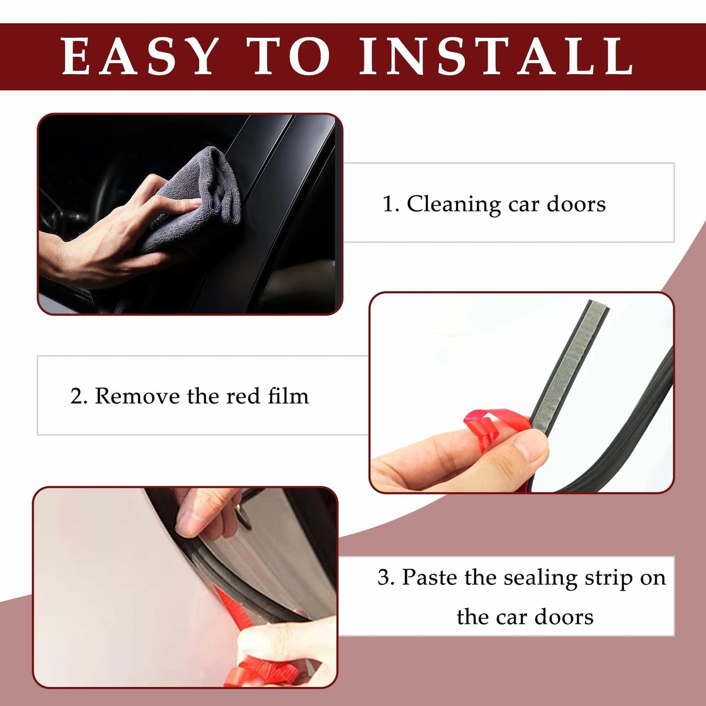 CXCCOI 16.4Ft Automotive Weather Stripping Car Door Seal Strip Black