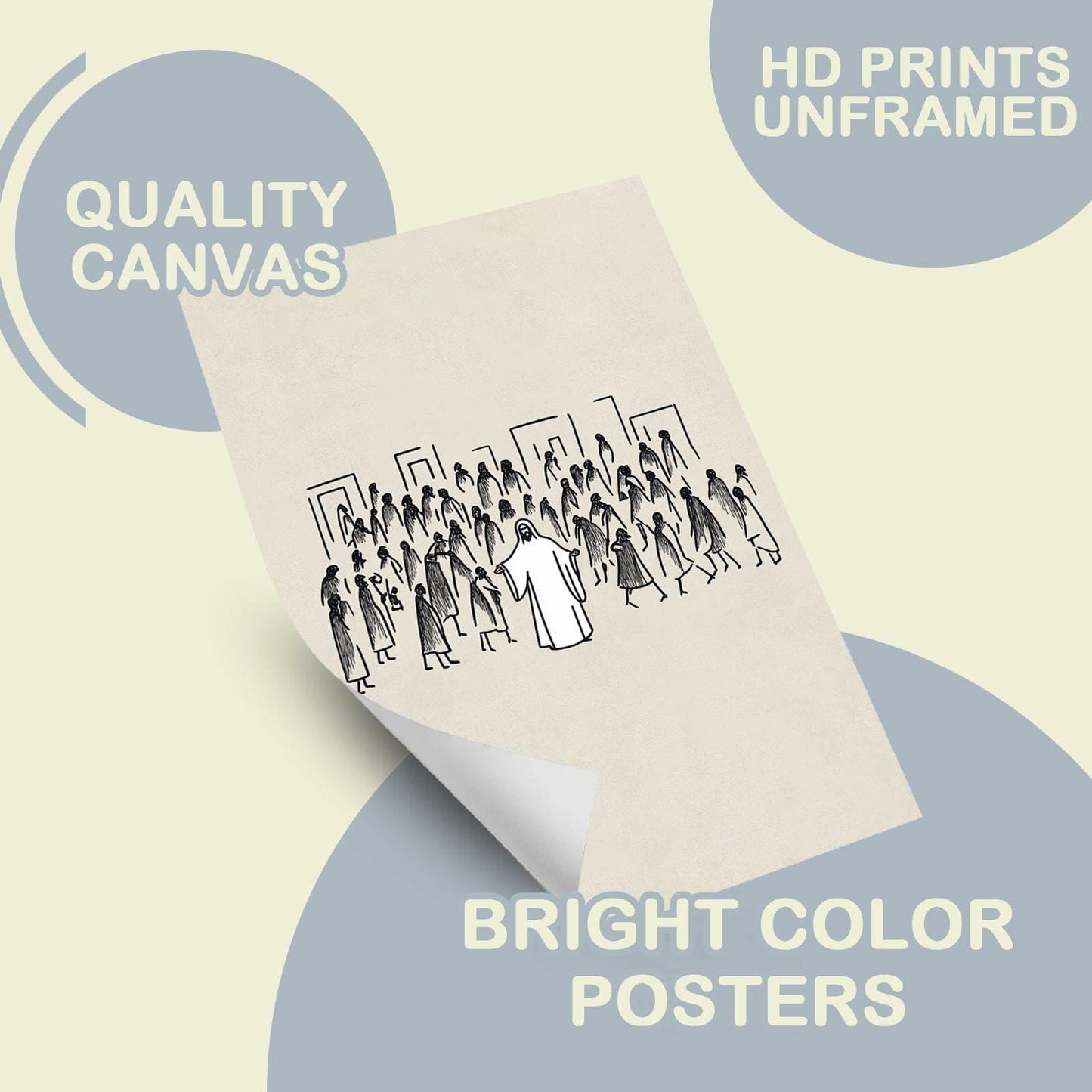 ZETCGSH Vintage Jesus Canvas Wall Art Poster 12x16 in Unframed