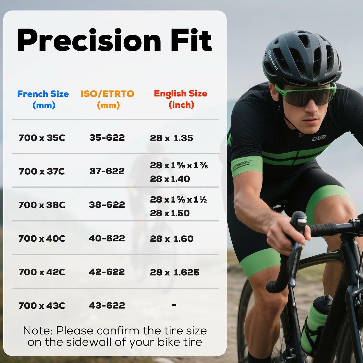 [Like New] Corki Cycles 700c Bike Inner Tubes 700x35-43c Presta Valve 48mm 2pc Black