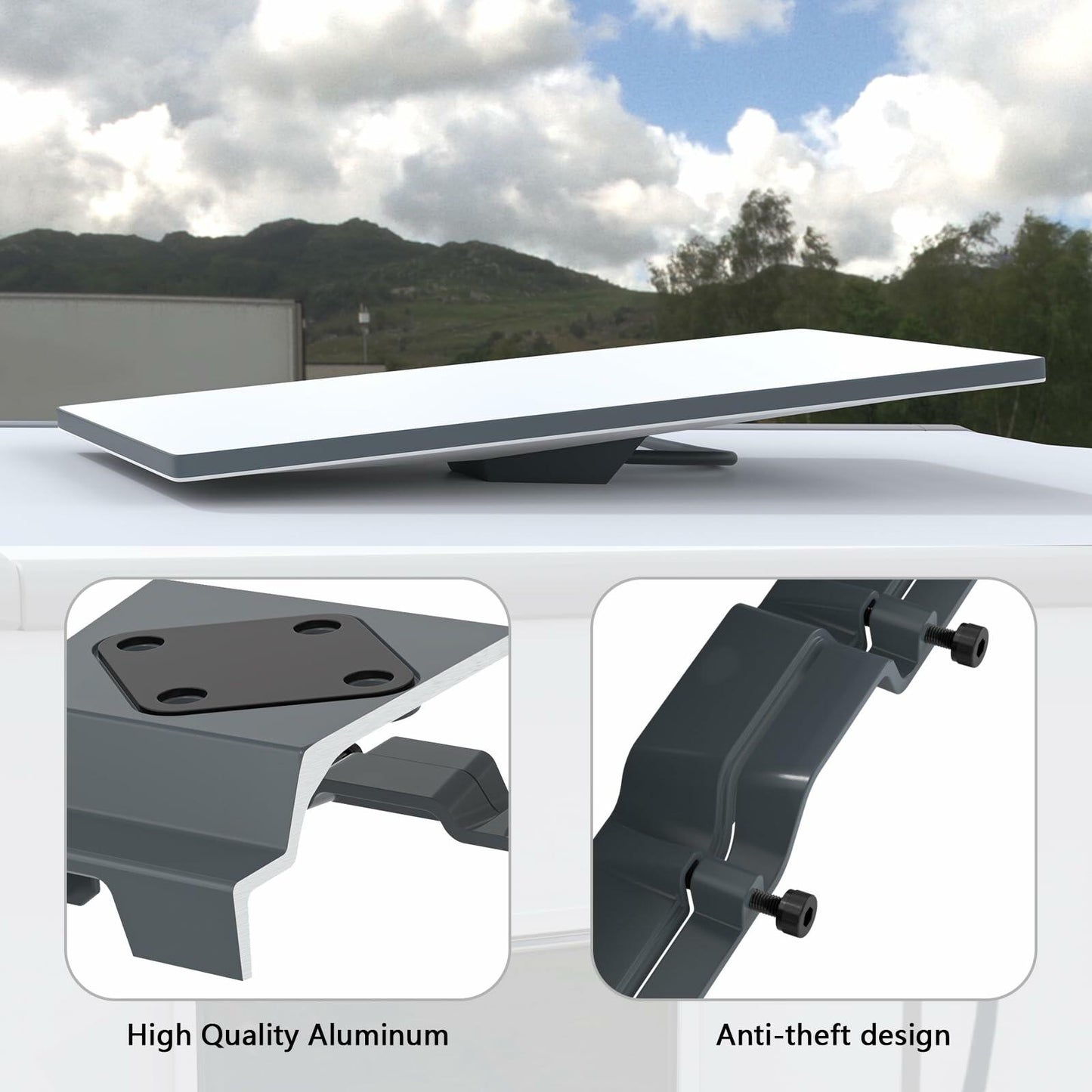 HOLACA Starlink Gen 3 Mobility RV Mount Anti-Theft Aluminum Alloy White/Black