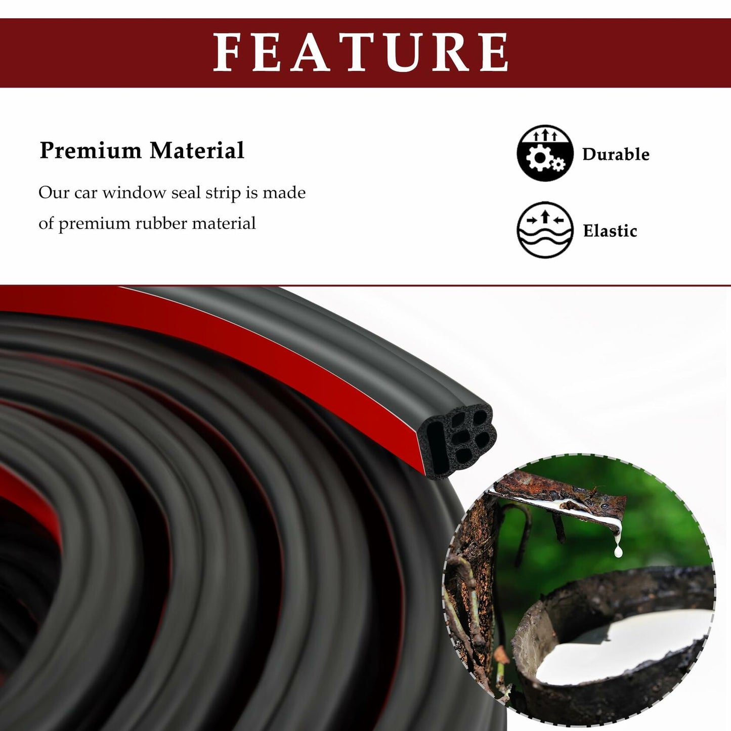 CXCCOI 16.4Ft Automotive Weather Stripping Car Door Seal Strip Black