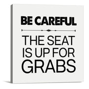 Heijie Humorous Bathroom Canvas Wall Art Framed Print 8x8 Inch Wood Modern