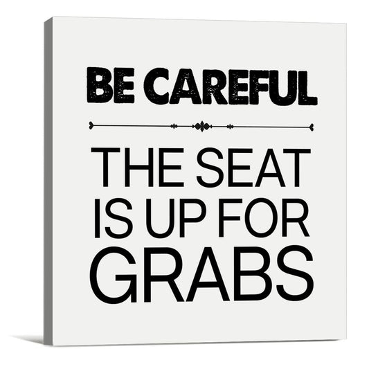 Heijie Humorous Bathroom Canvas Wall Art Framed Print 8x8 Inch Wood Modern