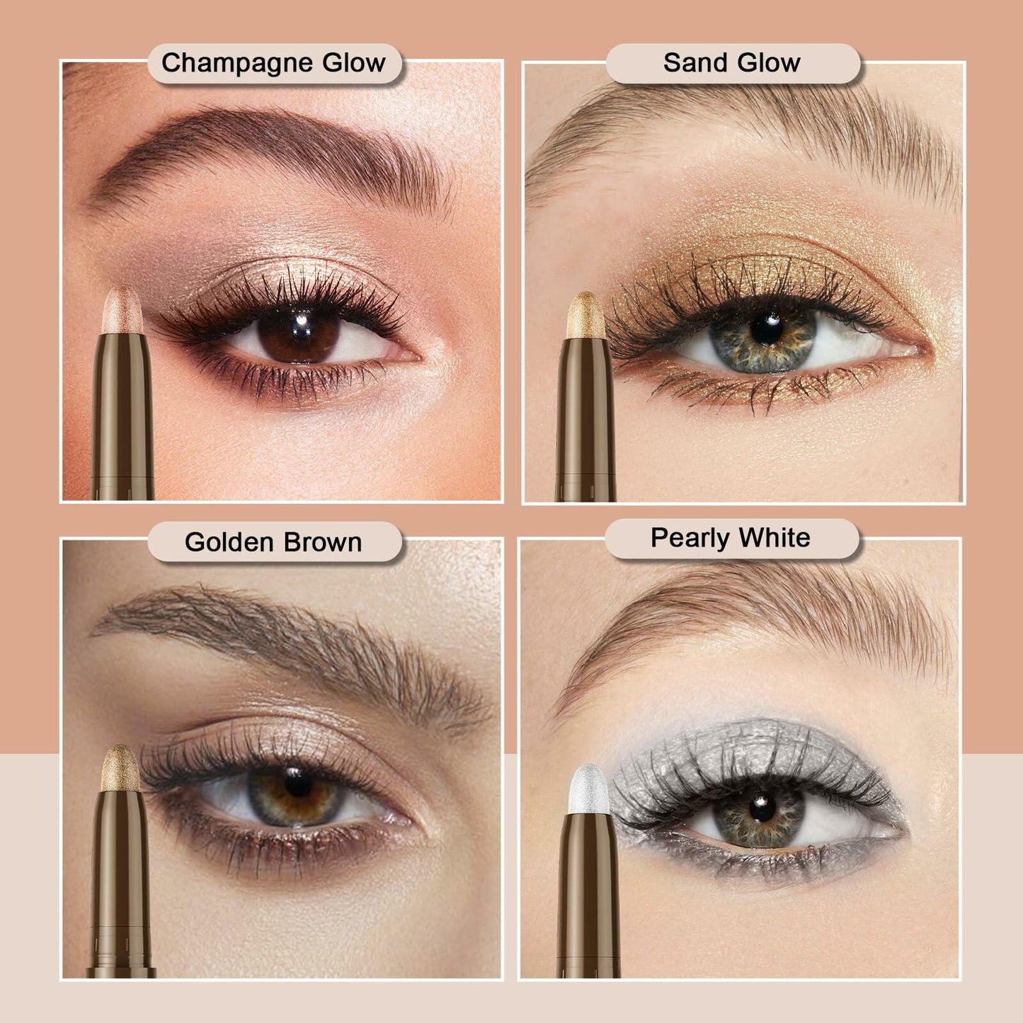 awrose Cream Eyeshadow Stick Waterproof Glitter Shimmer Eye Brightener 1oz