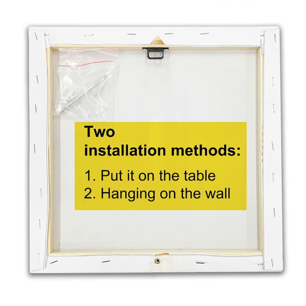 Heijie Humorous Bathroom Canvas Wall Art Framed Print 8x8 Inch Wood Modern