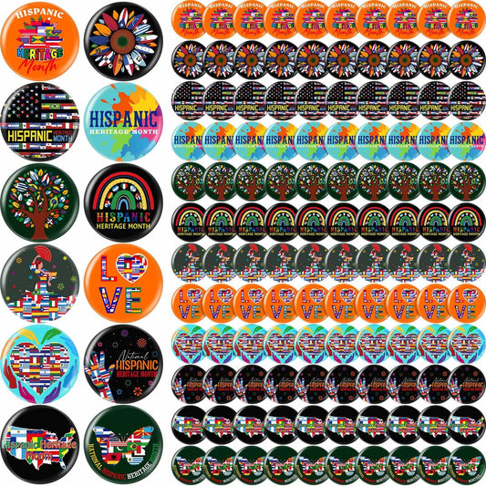 Tondiamo Hispanic Heritage Month Buttons Pins 2.24 Inch 120 Pcs Multi Color