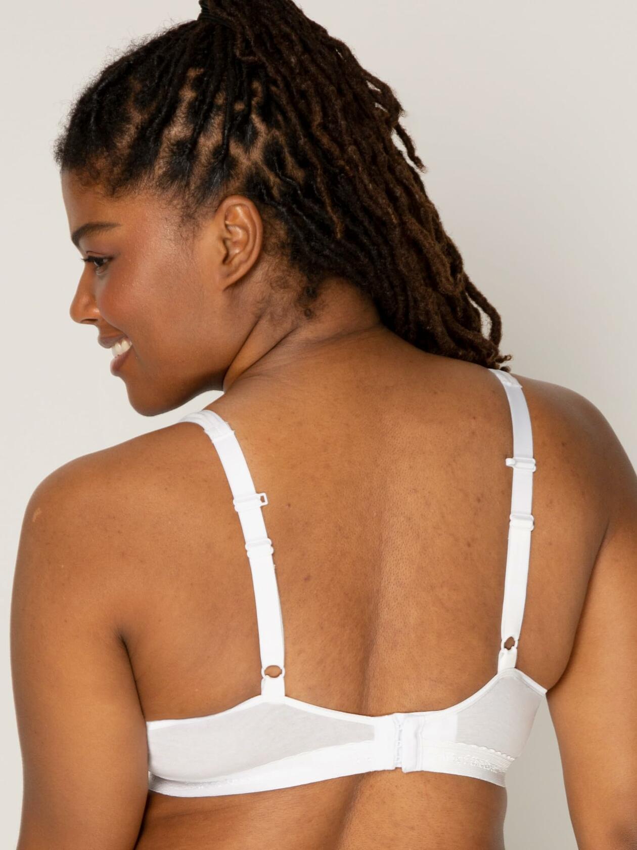 Fruit of the Loom Womens Wirefree Cotton Bralette Black/White/Sand Size 3XL