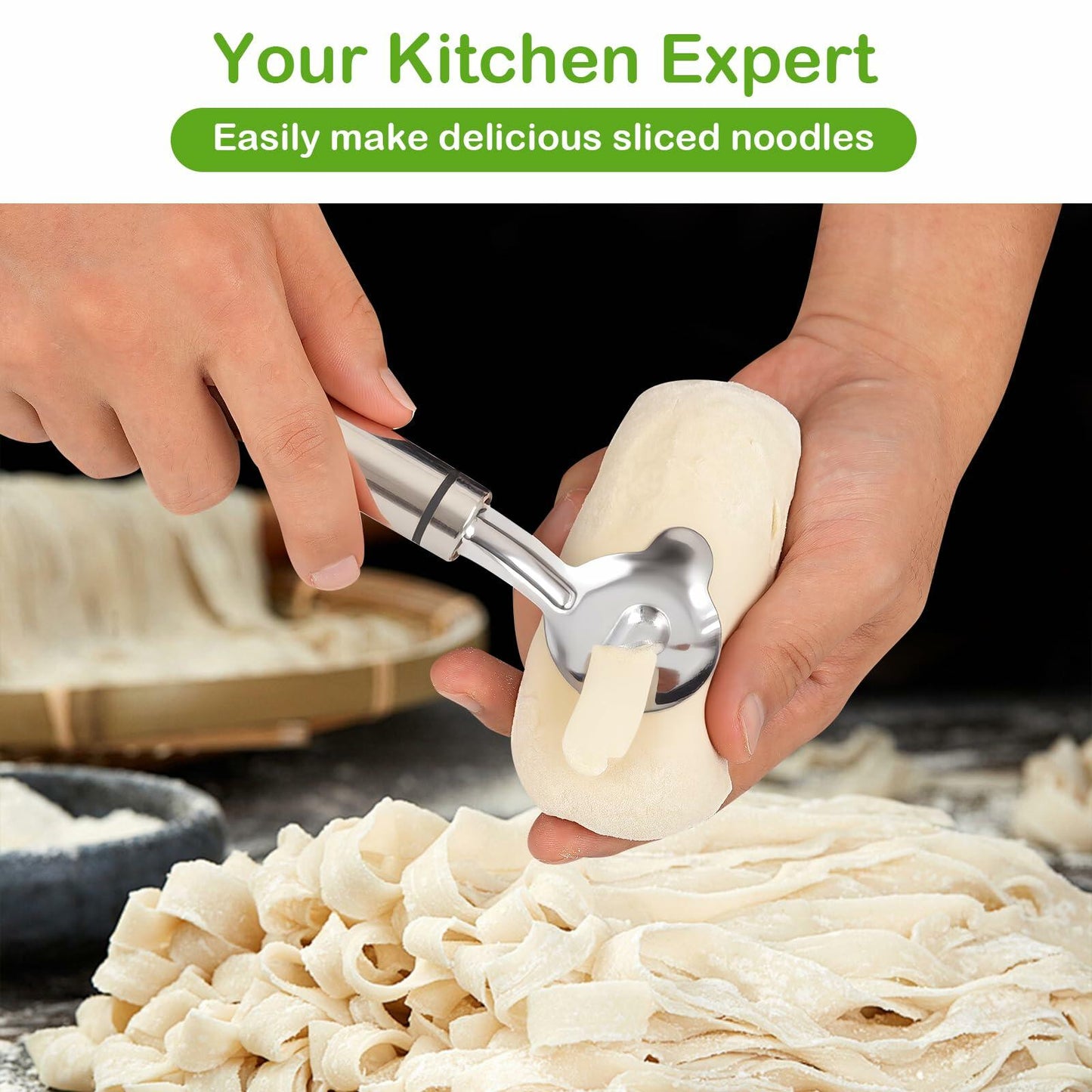 2pcs Stainless Steel Cactus Peeler Spoon Noodle Cutter Tool with Long Handle