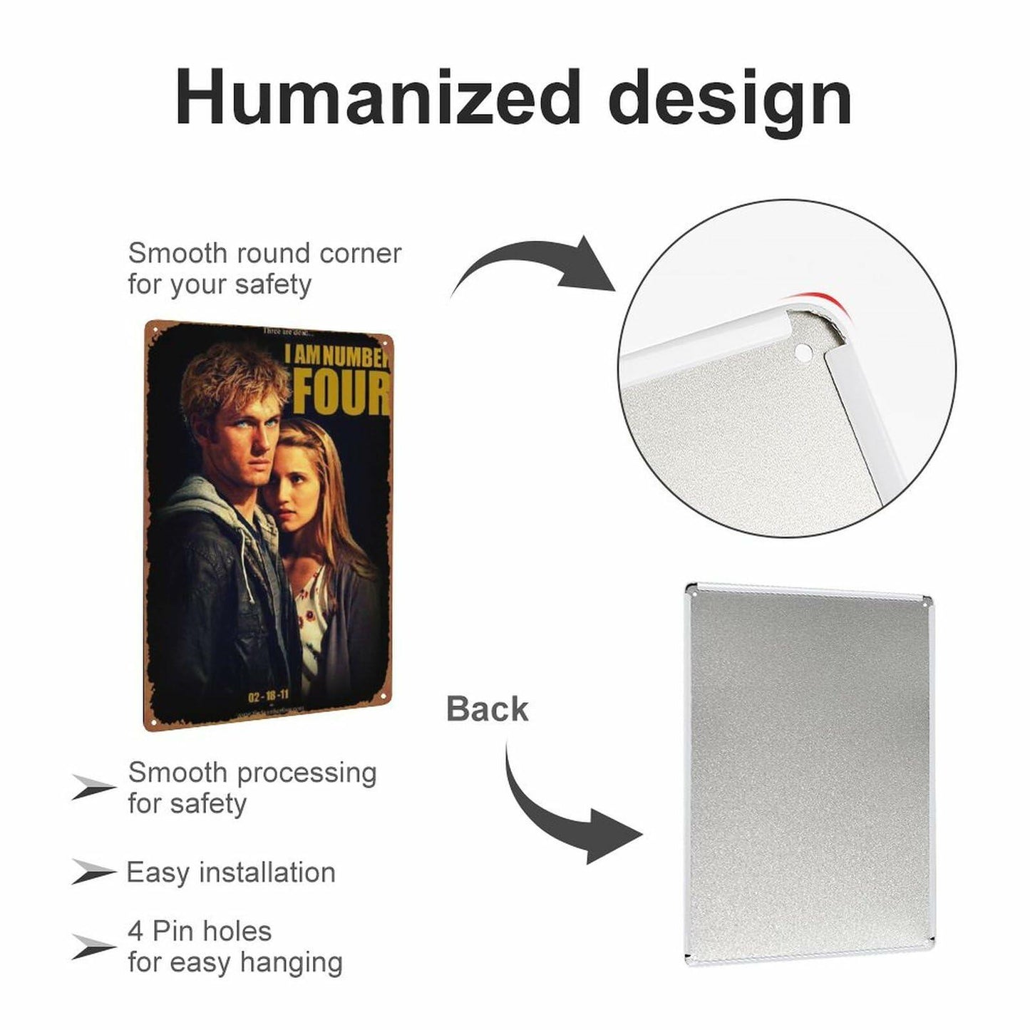 IEITB I Am Number Four Metal Tin Sign Vintage Wall Art 8x12 Inches