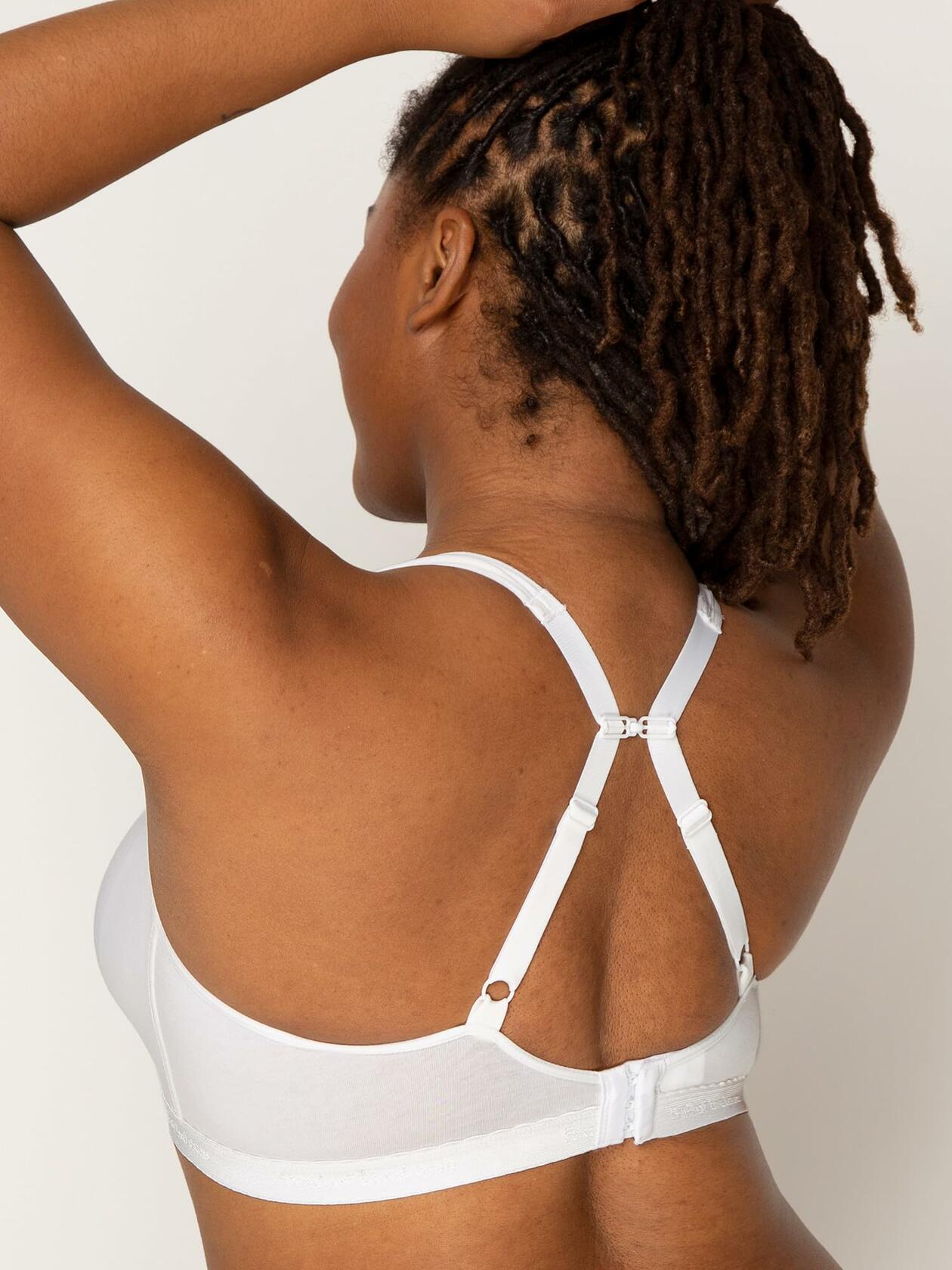 Fruit of the Loom Womens Wirefree Cotton Bralette Black/White/Sand Size 3XL