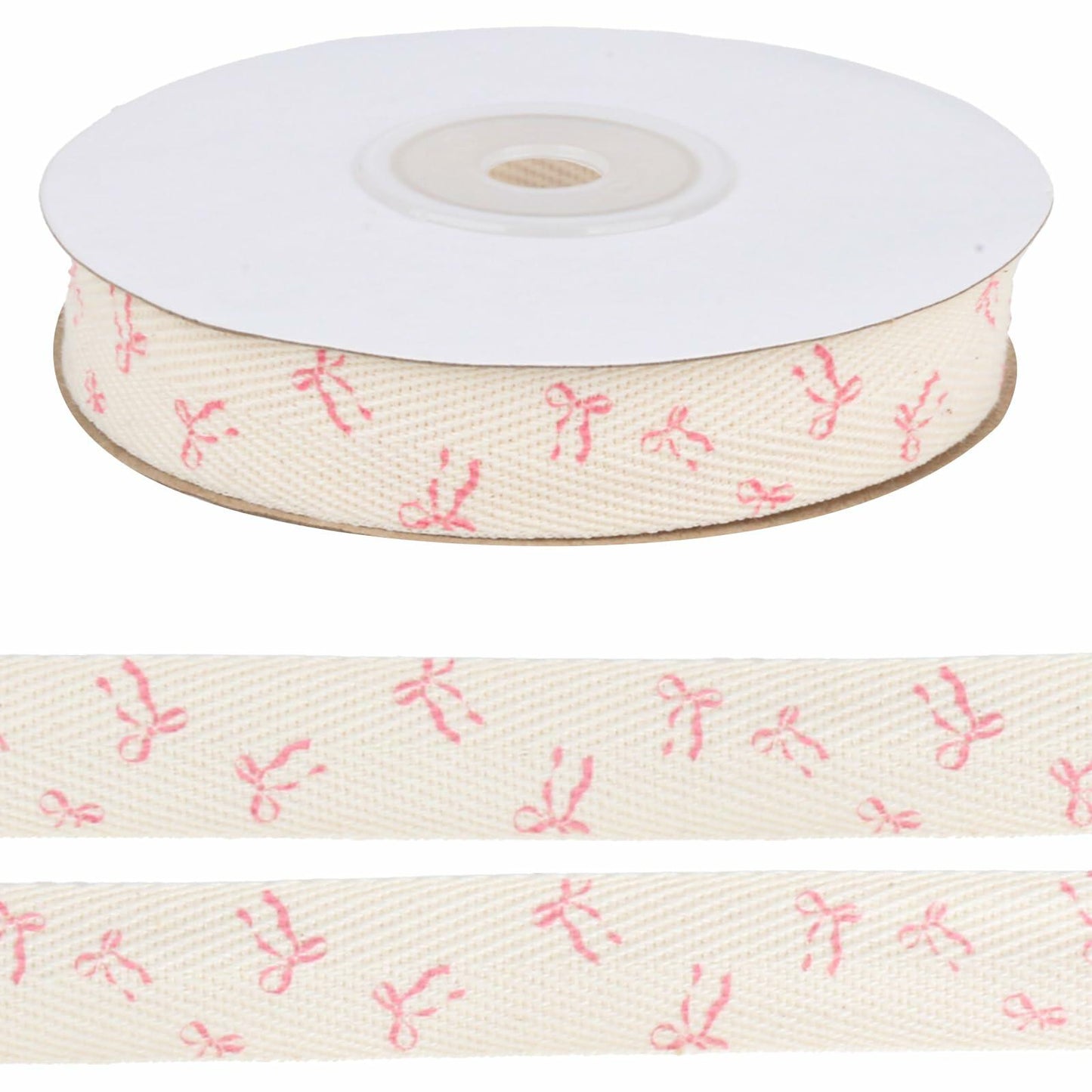Luhiew Pink Cotton Bow Ribbon 3/5 Inch 10 Yards Craft Gift Wrap