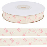 Luhiew Pink Cotton Bow Ribbon 3/5 Inch 10 Yards Craft Gift Wrap