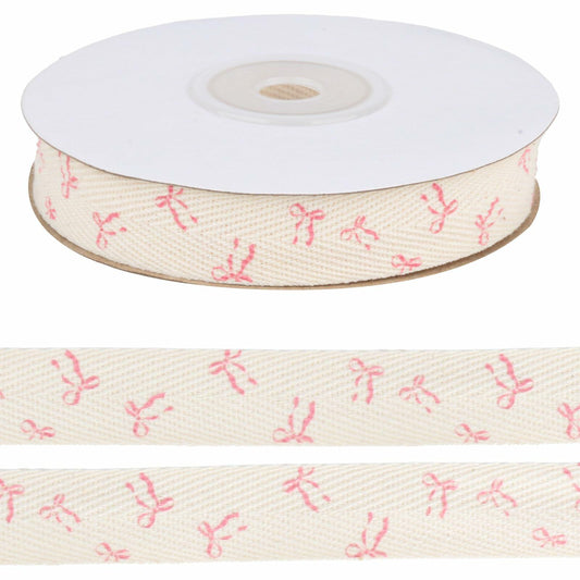 Luhiew Pink Cotton Bow Ribbon 3/5 Inch 10 Yards Craft Gift Wrap