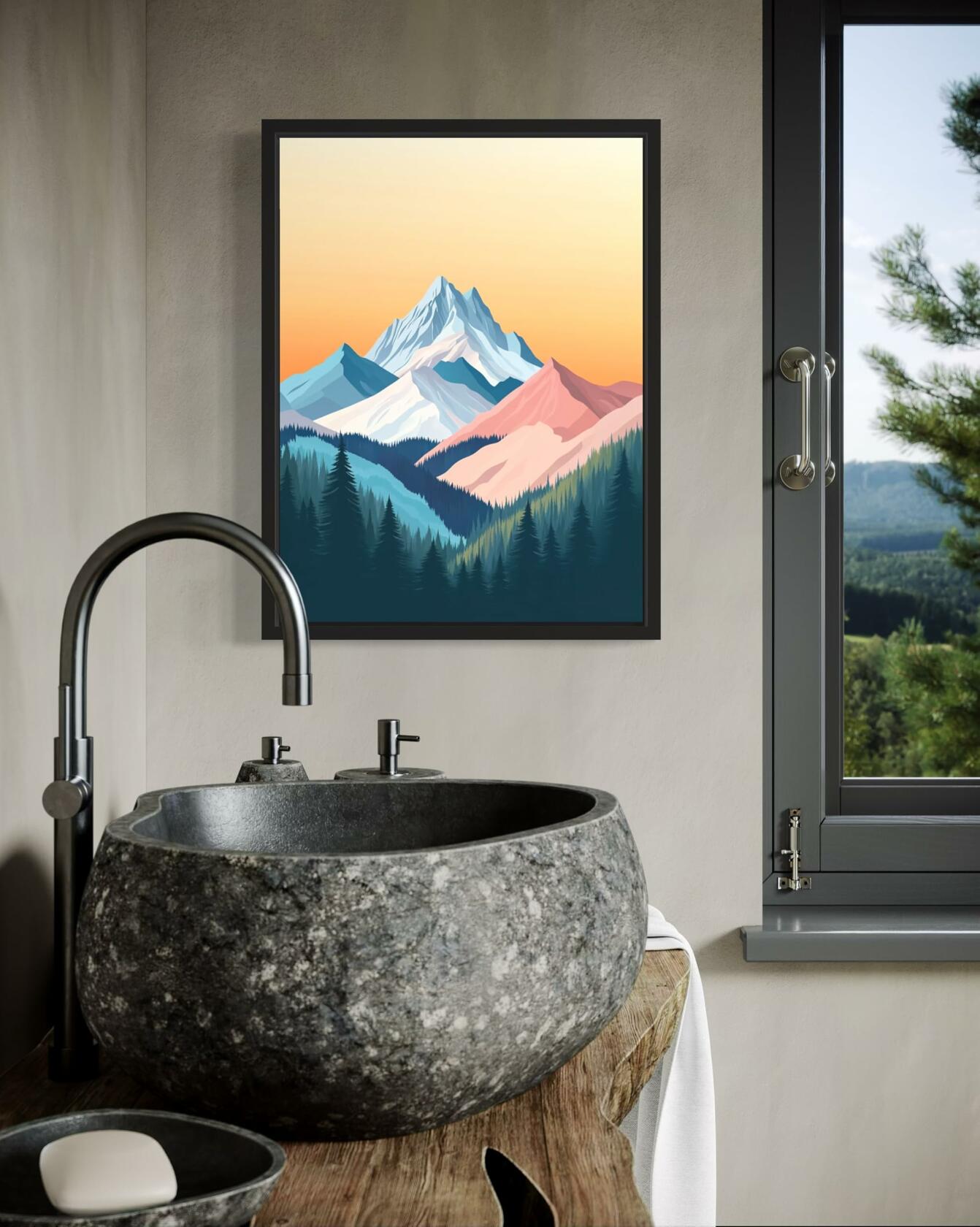 aj decor Shasta Trinity Alps Wall Art Print Poster 8x10 Portrait Paper