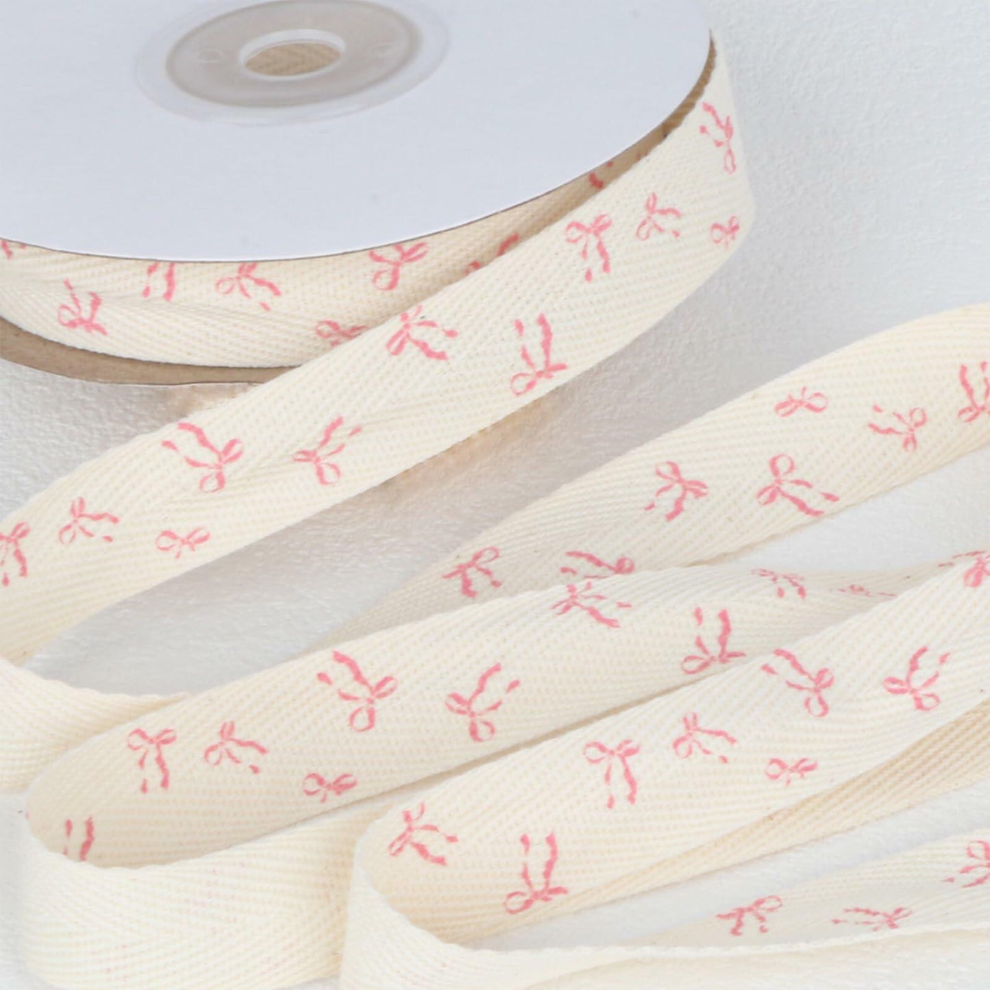 Luhiew Pink Cotton Bow Ribbon 3/5 Inch 10 Yards Craft Gift Wrap