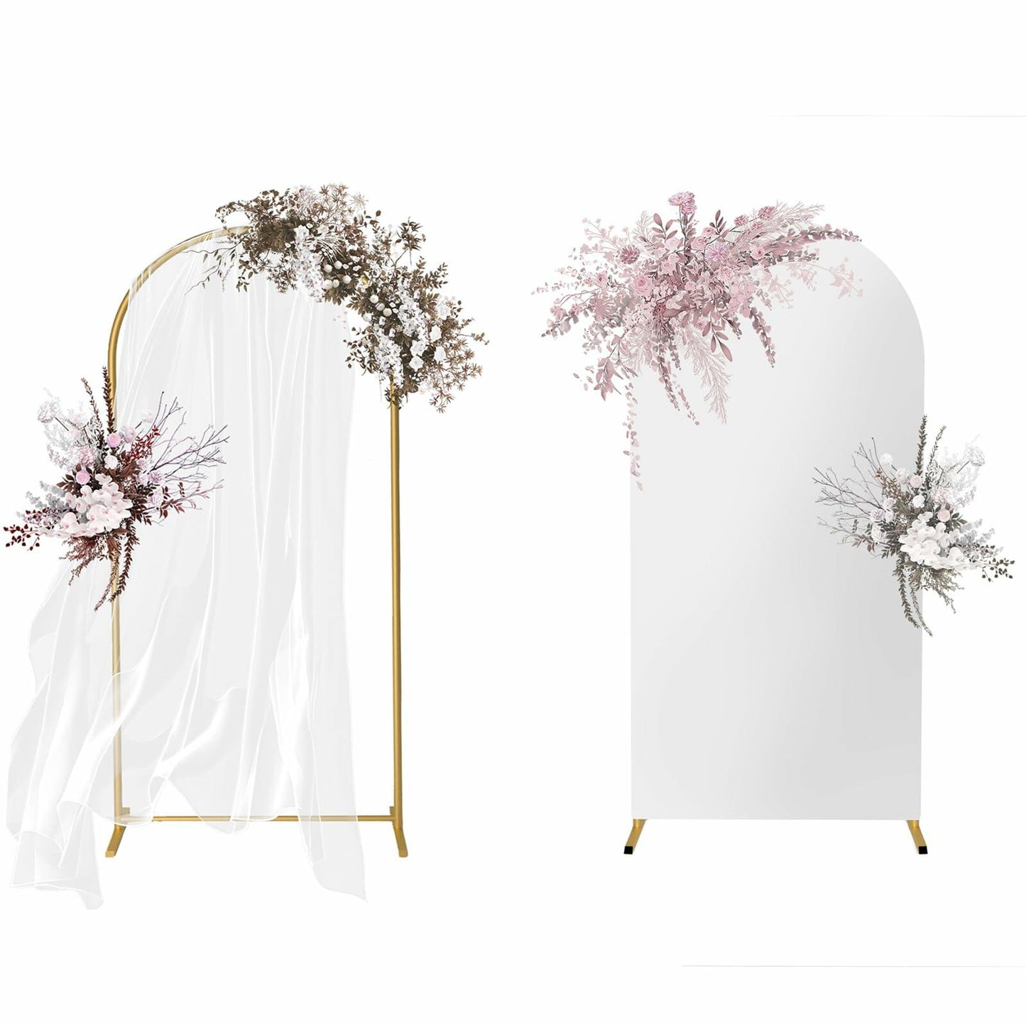 Yupend Wedding Arch Frame Metal Backdrop Stand 7.2FT Gold Balloon Arch