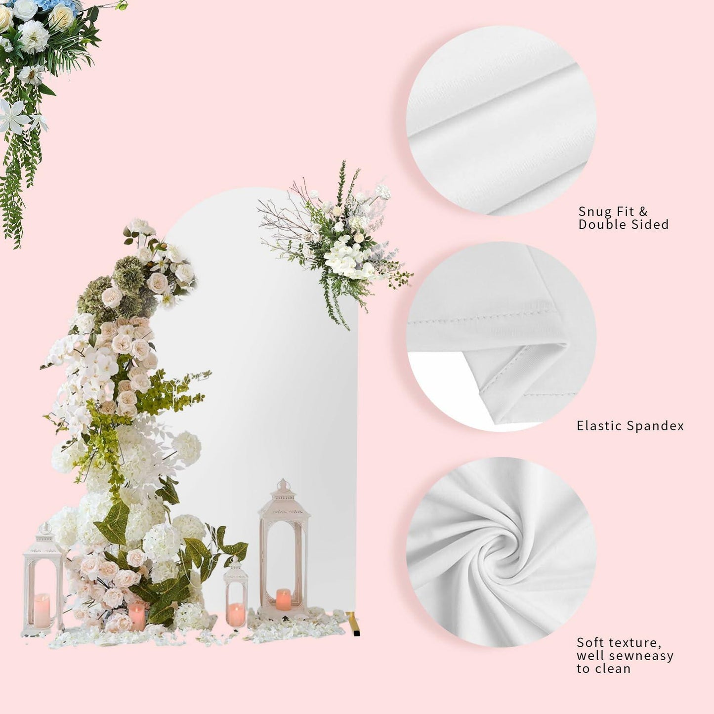 Yupend Wedding Arch Frame Metal Backdrop Stand 7.2FT Gold Balloon Arch