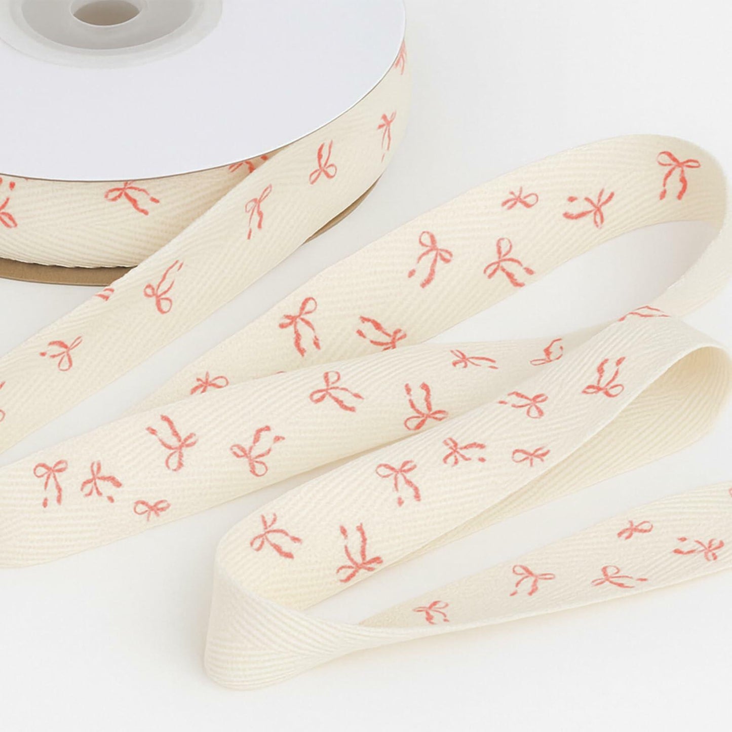 Luhiew Pink Cotton Bow Ribbon 3/5 Inch 10 Yards Craft Gift Wrap