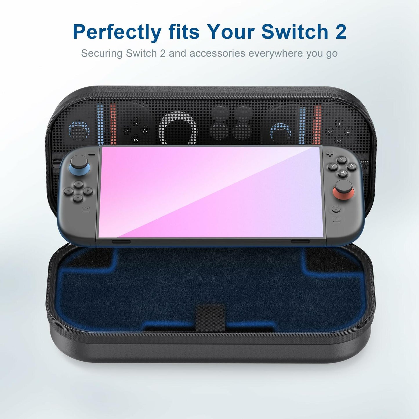 STARTRC GAMES Switch 2 Carrying Case Large PU Hard Travel Bag Black