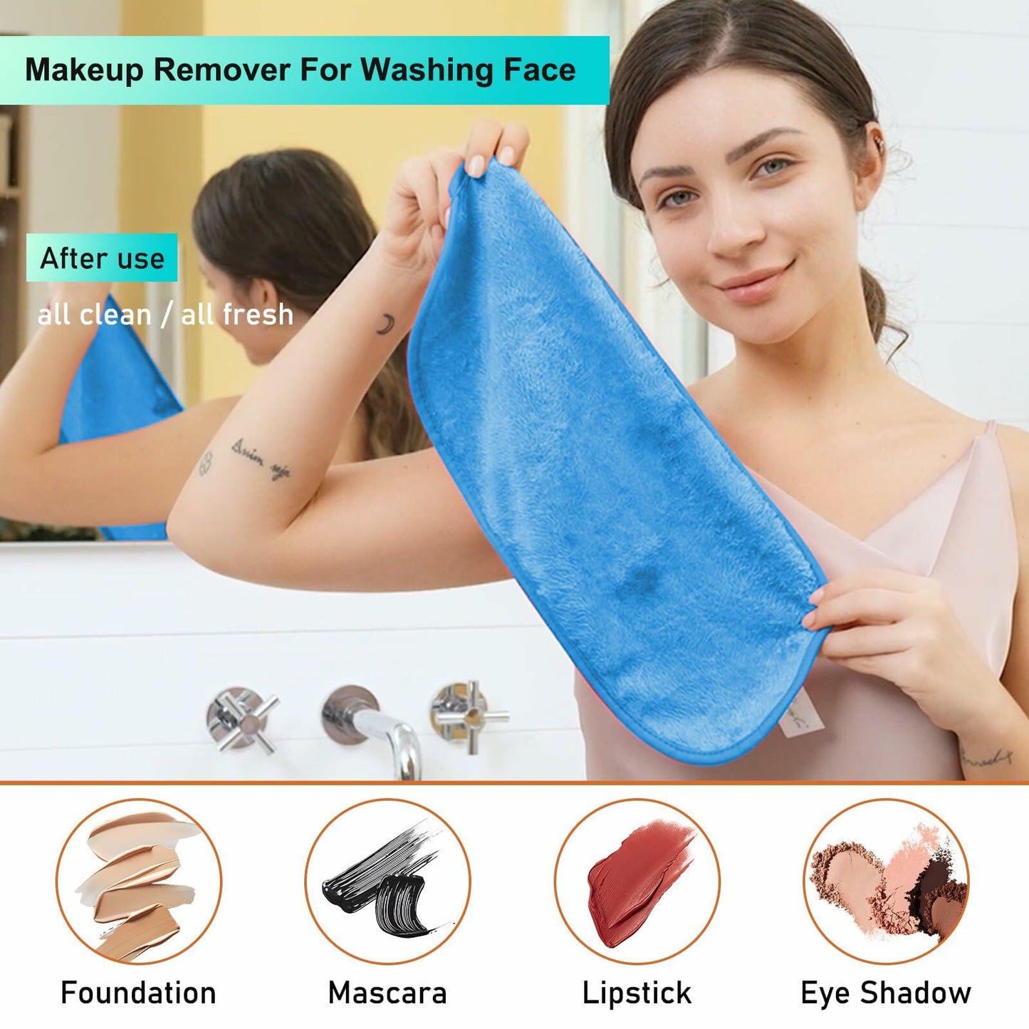 PleasingCare Makeup Remover Cloth Cleansing Towel Burgundy 3 Pack Face