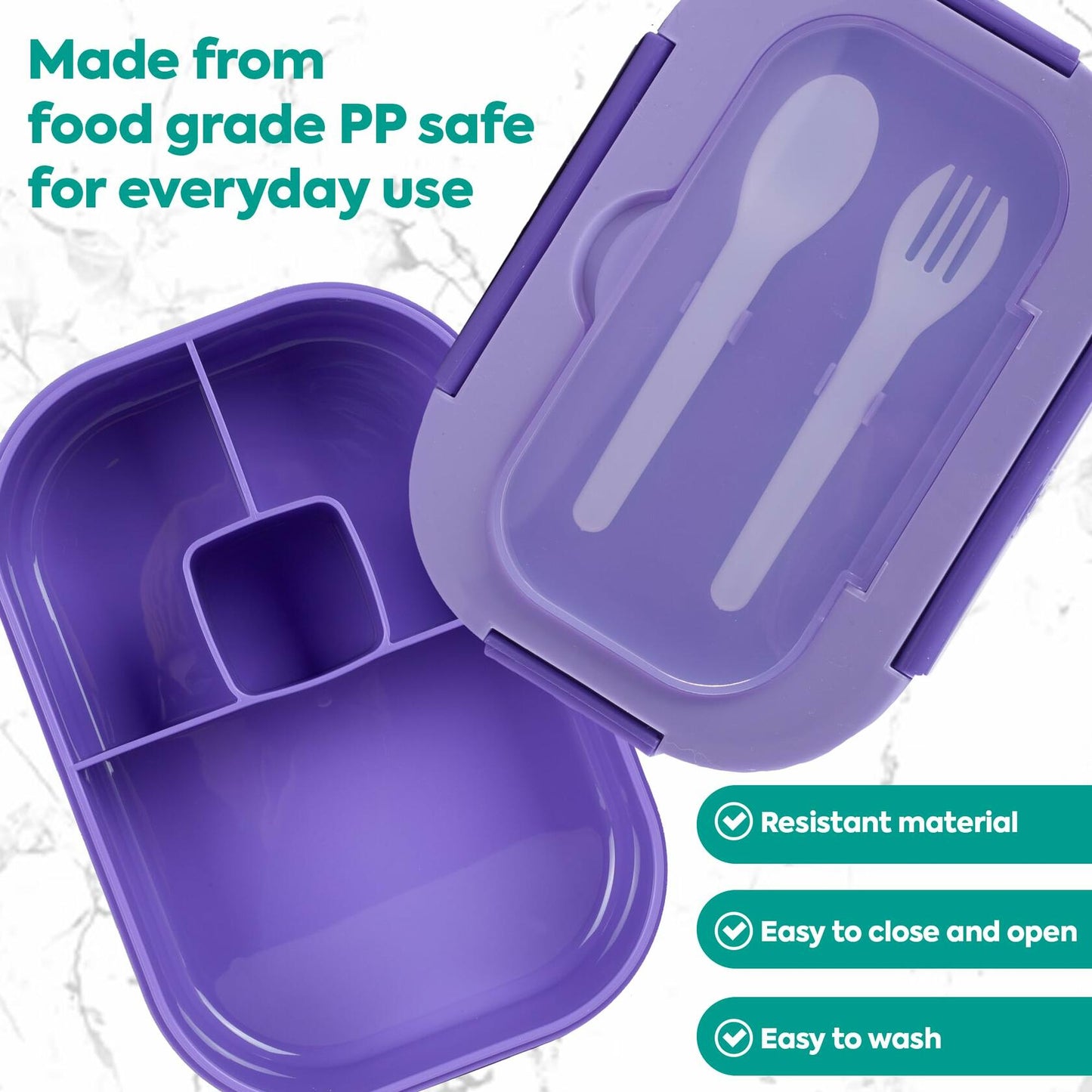 Generic DifaBella Kids Lunch Box 4 Compartments BPA-Free Purple 8.66x5.9x2.7