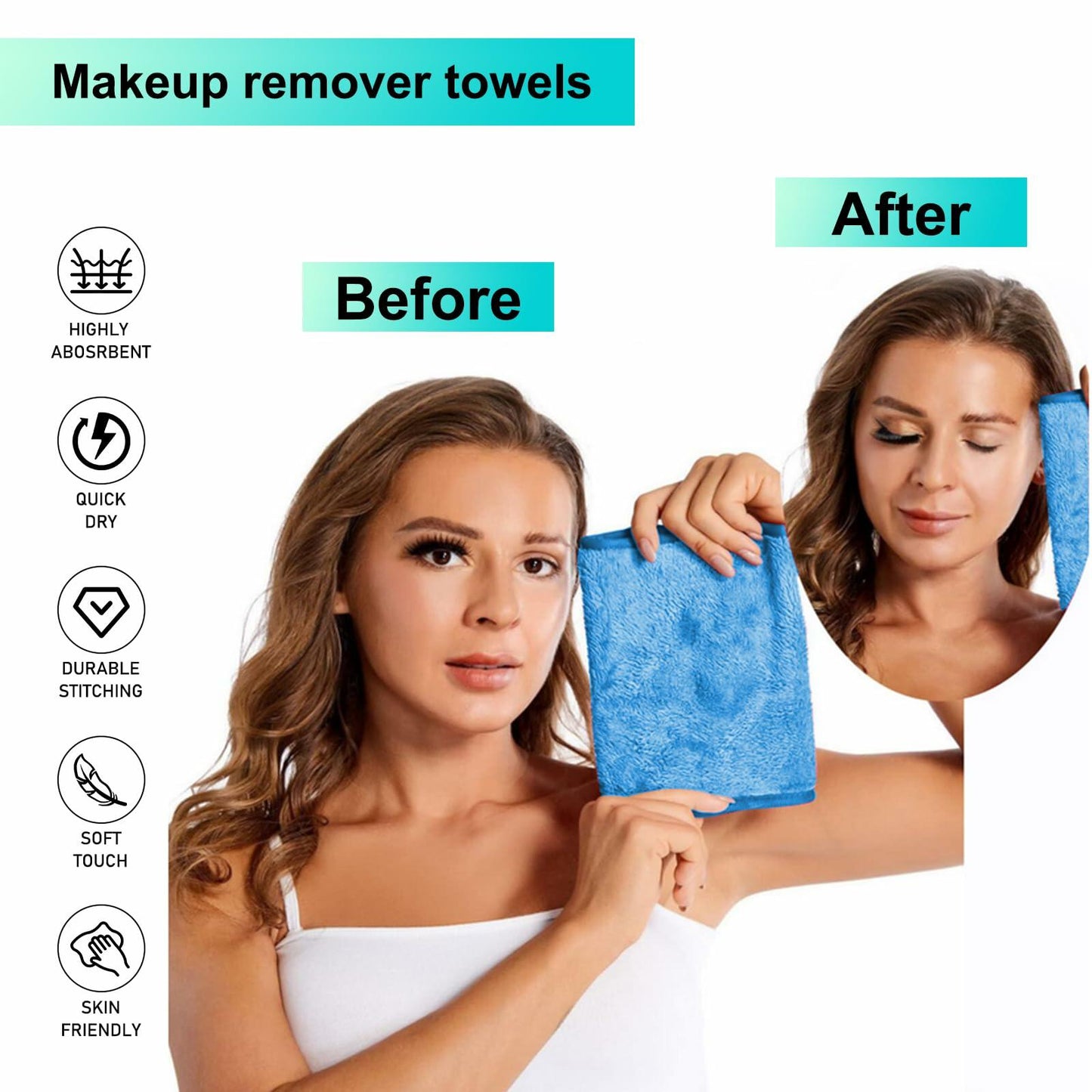 PleasingCare Makeup Remover Cloth Cleansing Towel Burgundy 3 Pack Face