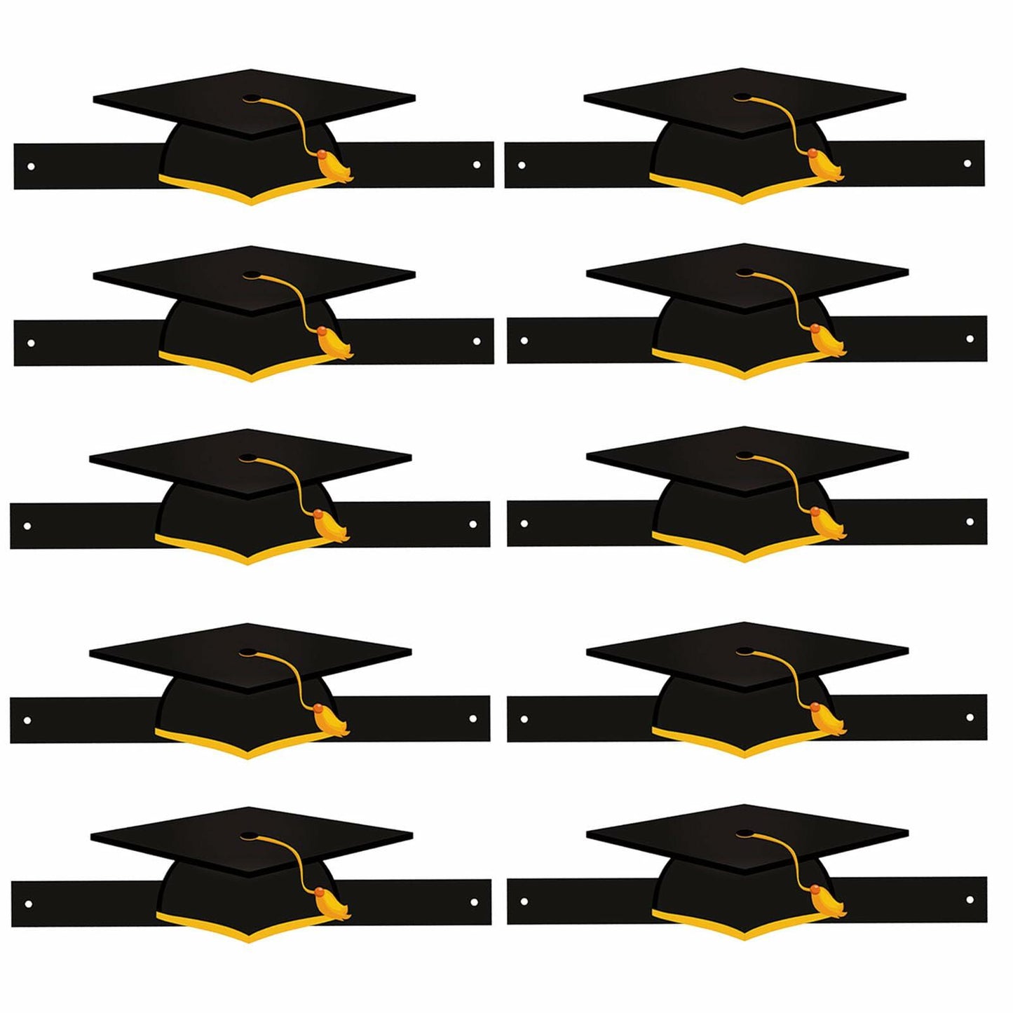 Soochat Graduation Paper Caps 2026 Black Hat Party Costume Accessories 10Pcs
