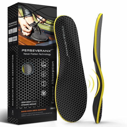 PerseveranX NASA Plantar Fasciitis Insoles Shock Absorb XL M12.5-14.5 W13.5-15.5