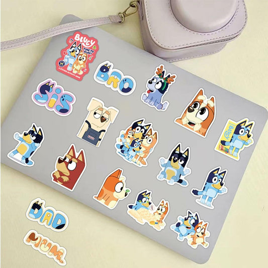 Kiislee 55Pcs Cartoon Blue Waterproof Vinyl Stickers for Kids Teens