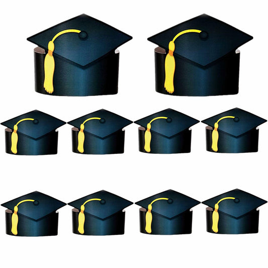 Soochat Graduation Paper Caps 2026 Black Hat Party Costume Accessories 10Pcs
