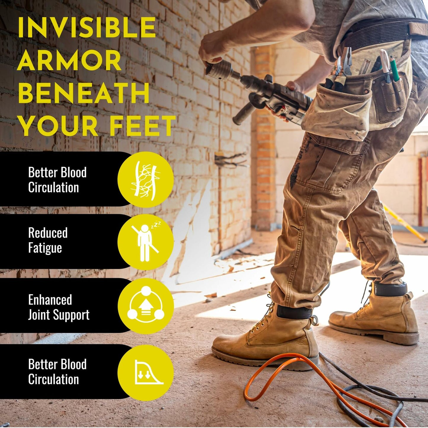 PerseveranX NASA Plantar Fasciitis Insoles Shock Absorb XL M12.5-14.5 W13.5-15.5