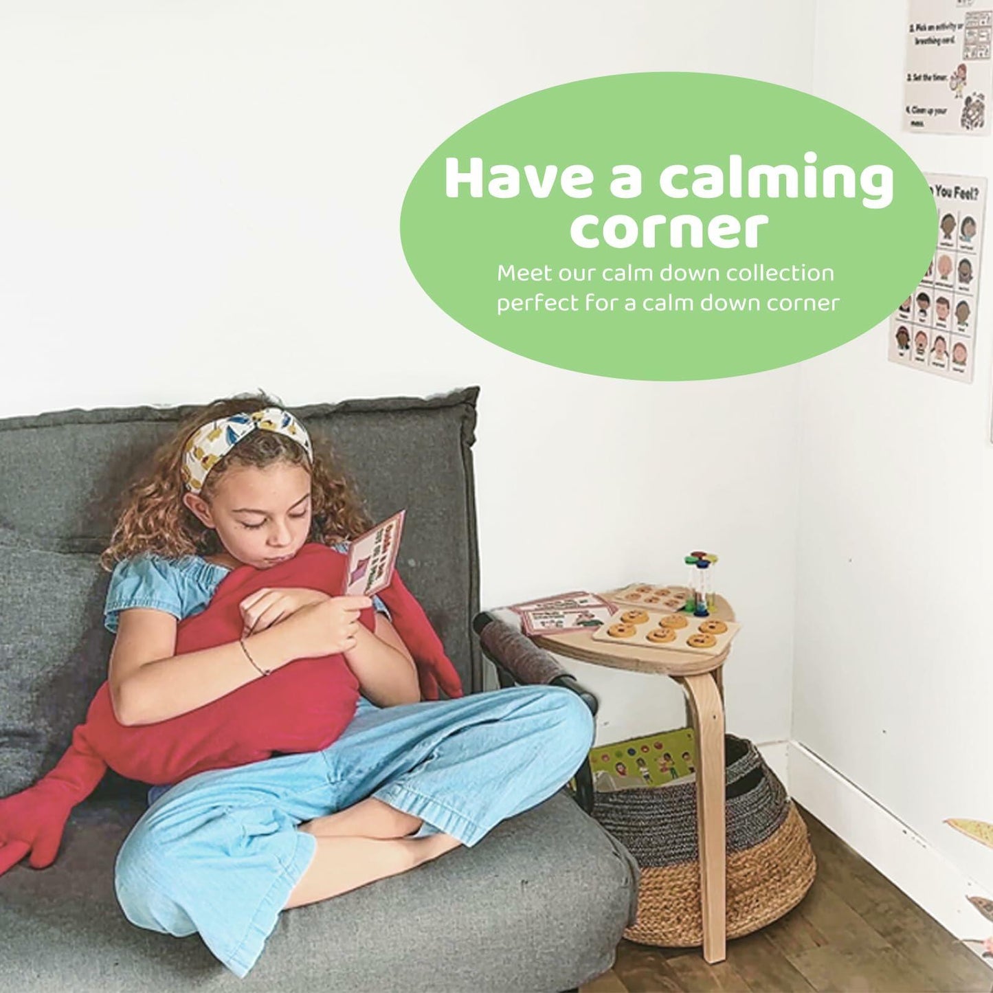 Roromonia Calming Corner Kit with Posters Feelings Chart Wooden Puzzle