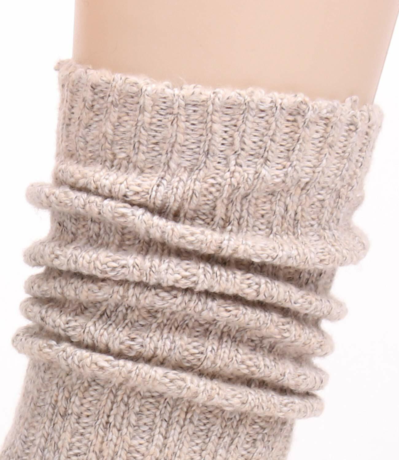 TINTAO Women Winter Wool Cable Knit Knee High Boot Socks 3 Pairs Size 5-11 A06