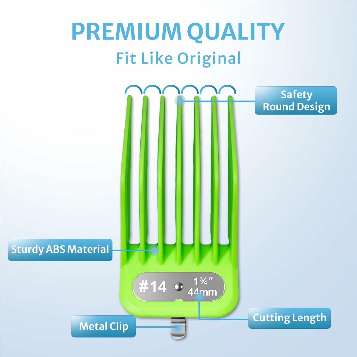 CLIPFIT Extra Long Clipper Guards Set Compatible with Andis Master #10-16