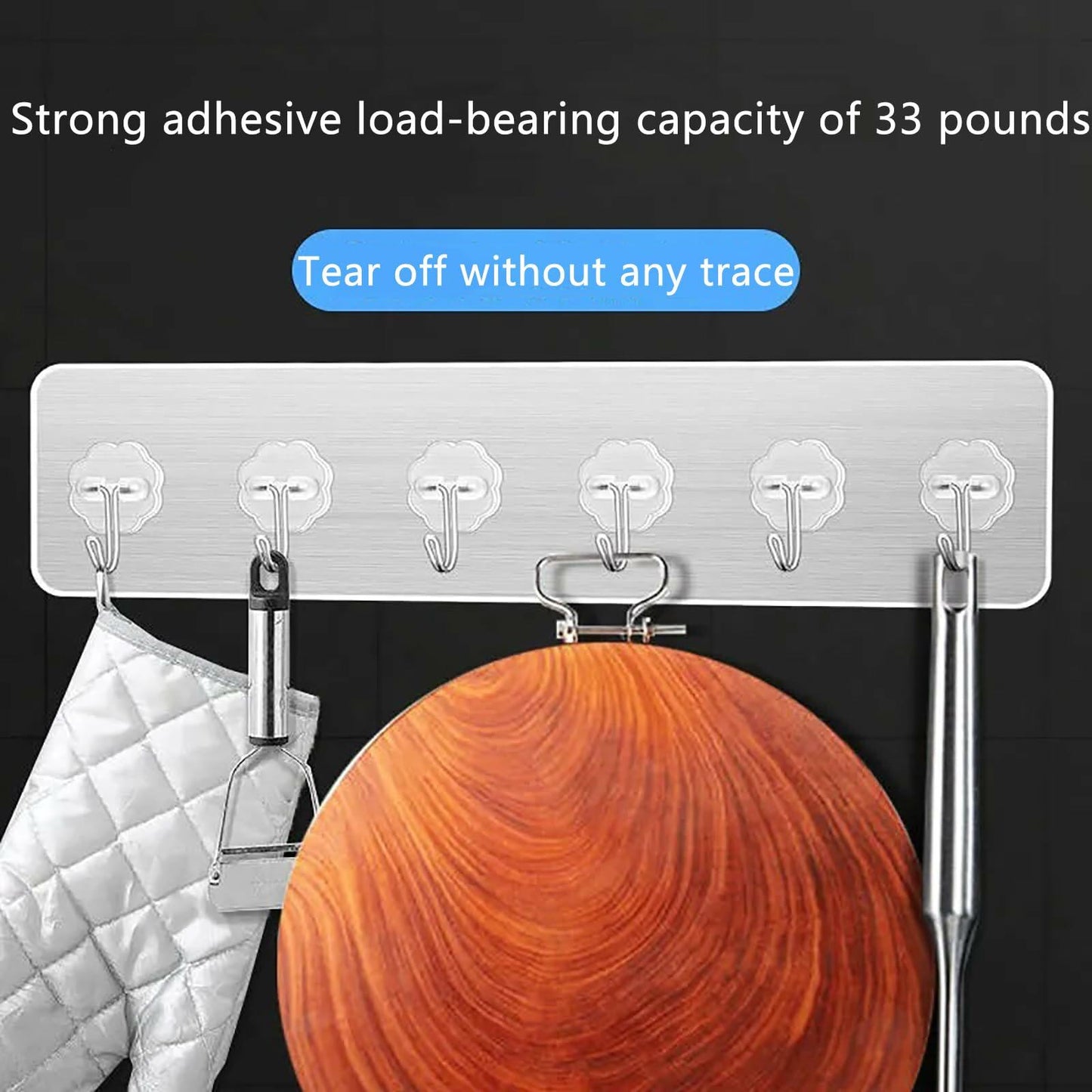 YAYETUR Strong Adhesive Wall Hook Acrylic Plum Blossom Transparent 2.8x2.8"