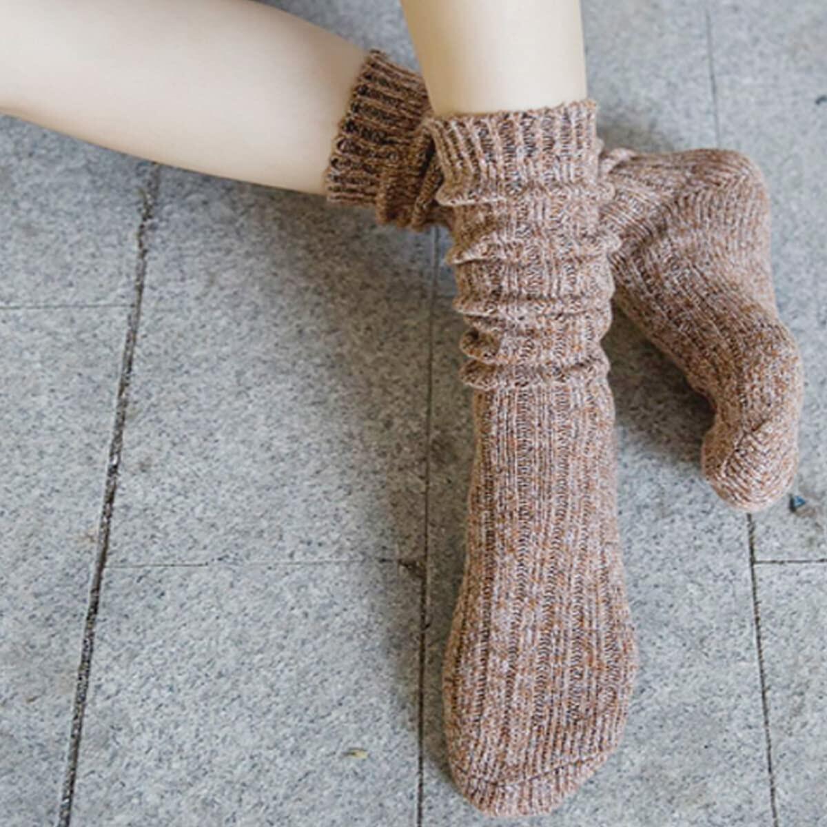 TINTAO Women Winter Wool Cable Knit Knee High Boot Socks 3 Pairs Size 5-11 A06