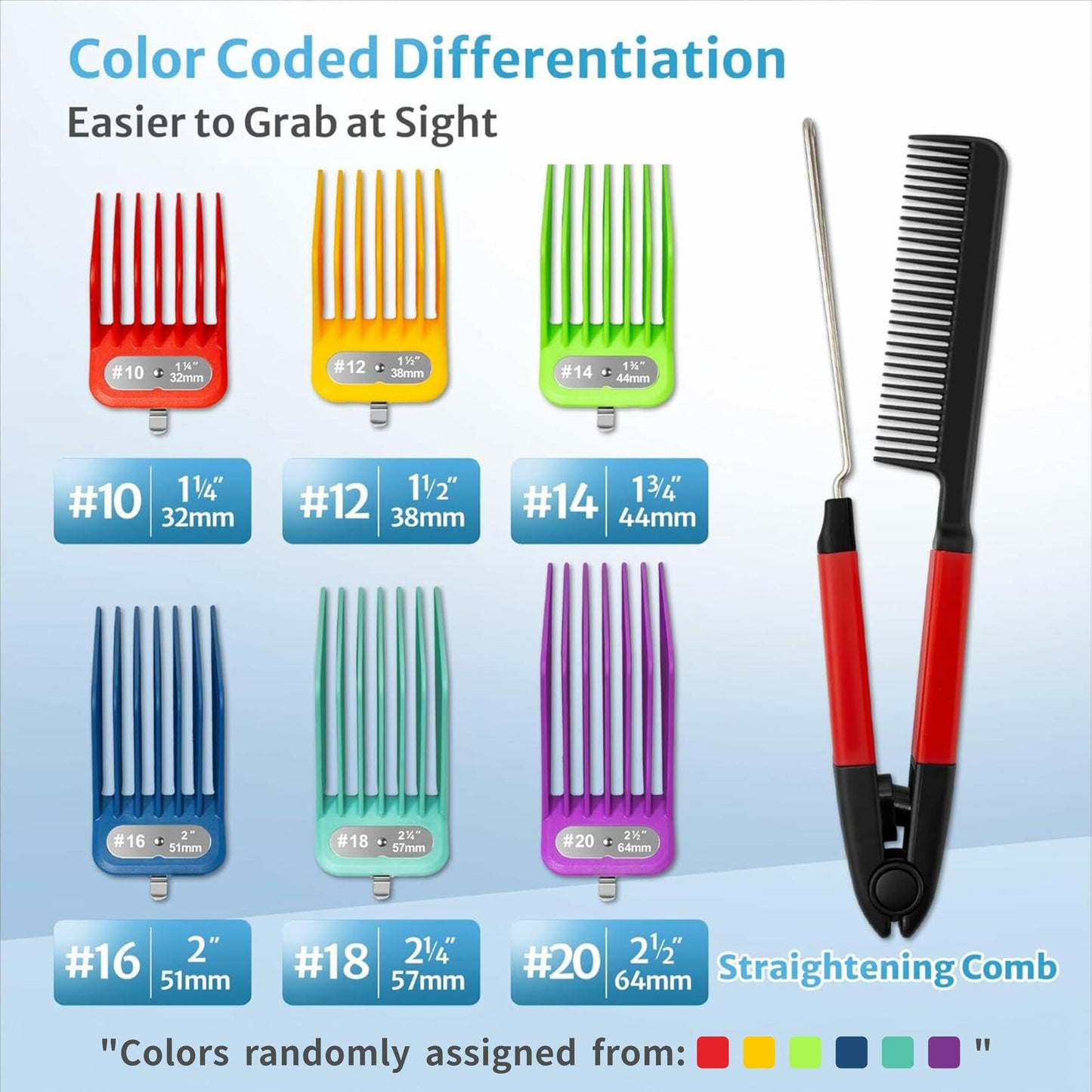 CLIPFIT Extra Long Clipper Guards Set Compatible with Andis Master #10-16