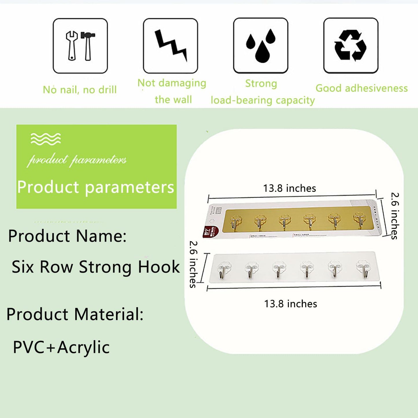 YAYETUR Strong Adhesive Wall Hook Acrylic Plum Blossom Transparent 2.8x2.8"