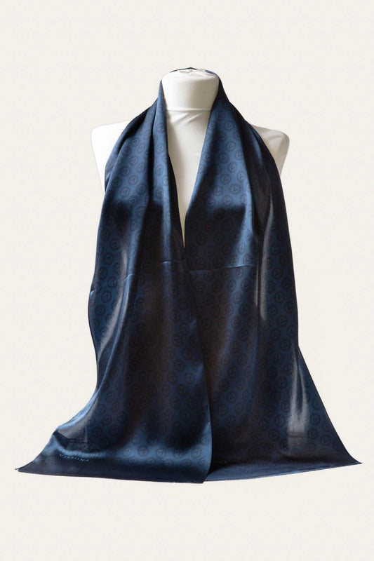 Vissona 100% Silk Satin Head Scarf Yellow 12x27in Size