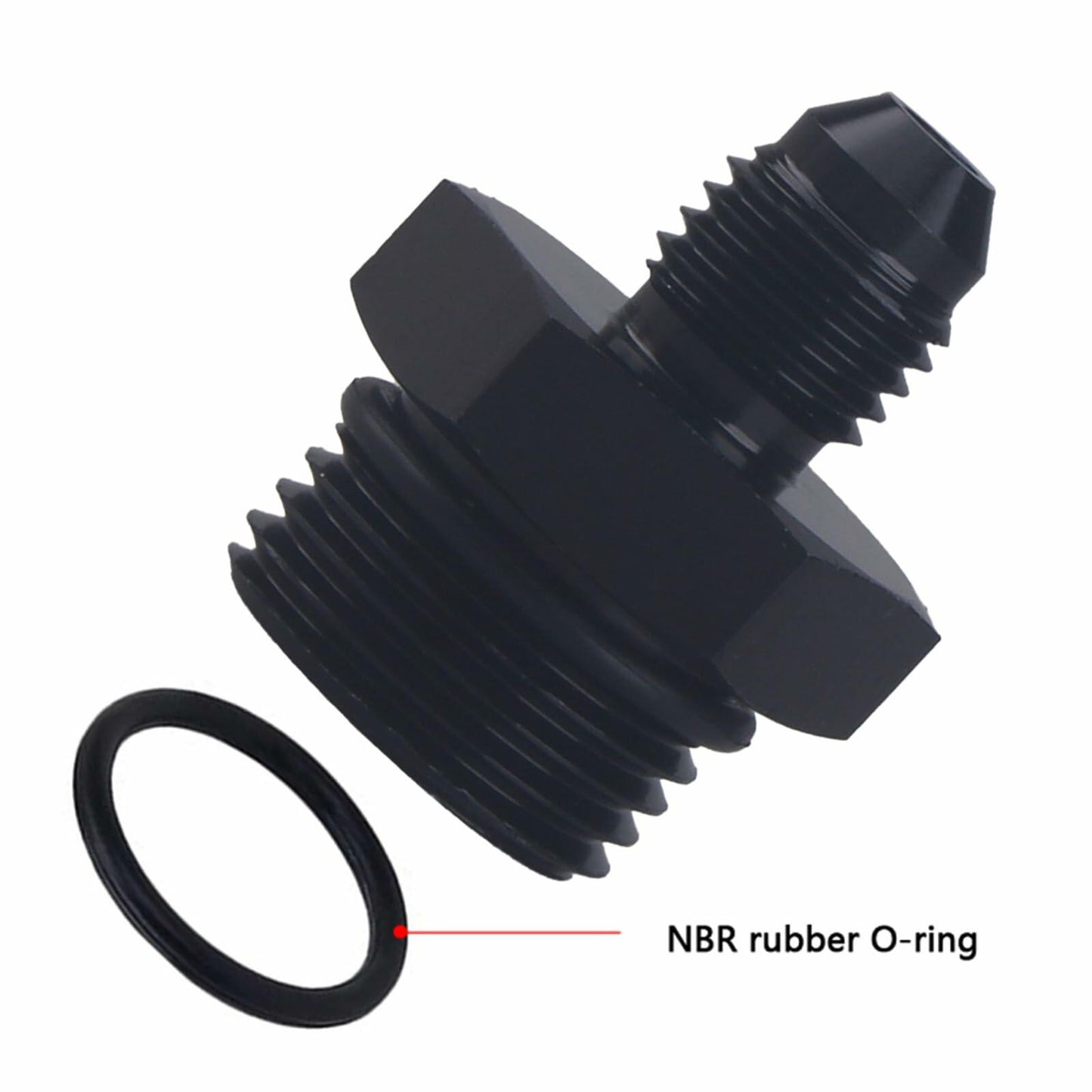 YOMIRACING 6AN Male Flare to 8AN 1/4NPT Aluminum Fuel Rail Adapter Black 2pc