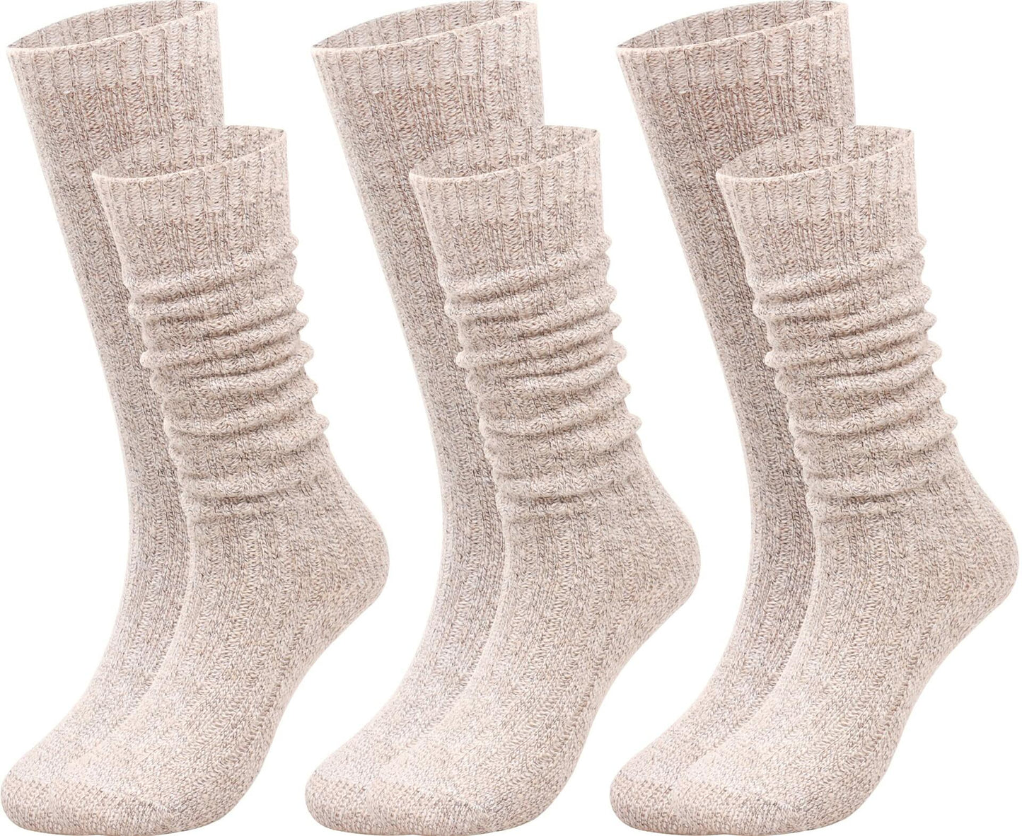 TINTAO Women Winter Wool Cable Knit Knee High Boot Socks 3 Pairs Size 5-11 A06