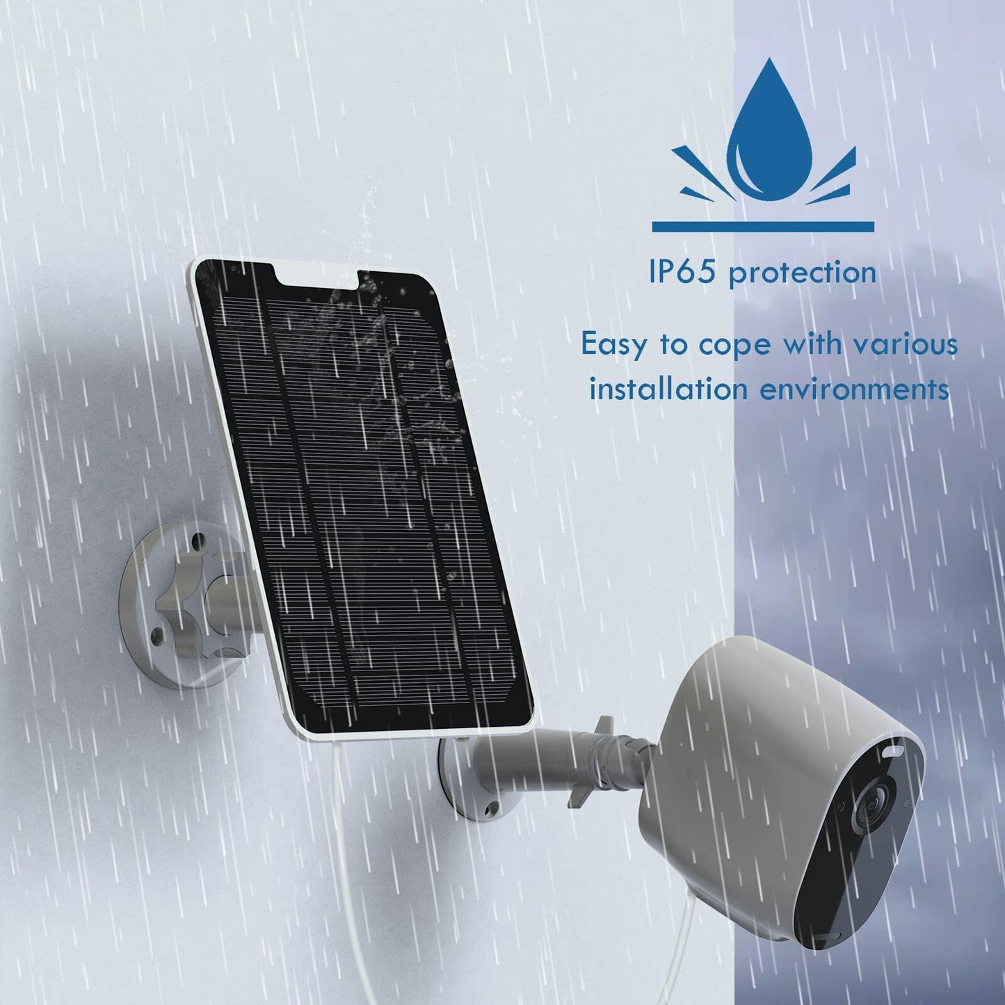 Aothaigro 4W Solar Panel for Arlo Pro 3/4 Ultra/Ultra 2 Floodlight IP65 Cable