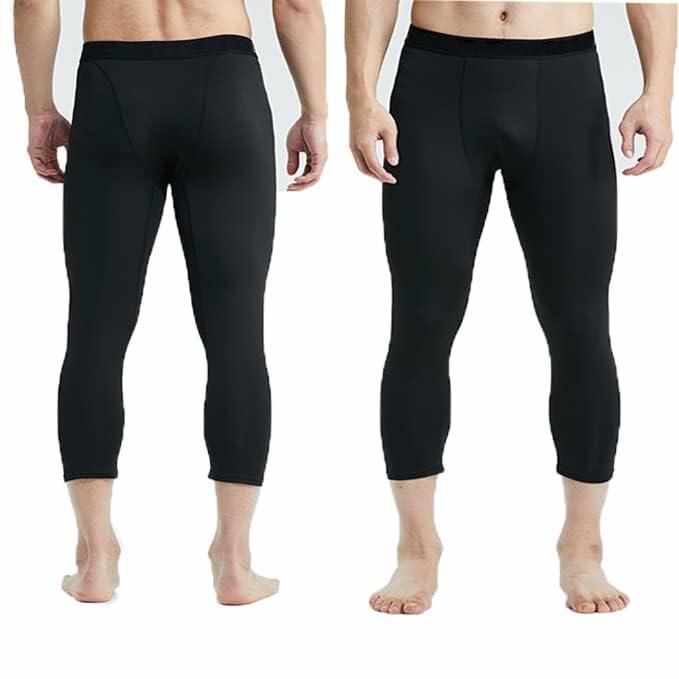 Smatstyle Men's 3/4 Compression Athletic Capri Leggings Size M