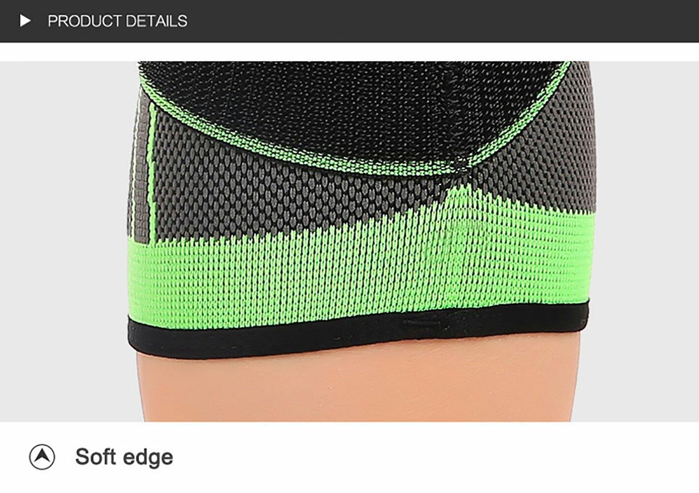 ASOONYUM Knee Sleeve Compression Support Joint Pain Relief Green Single Size XL