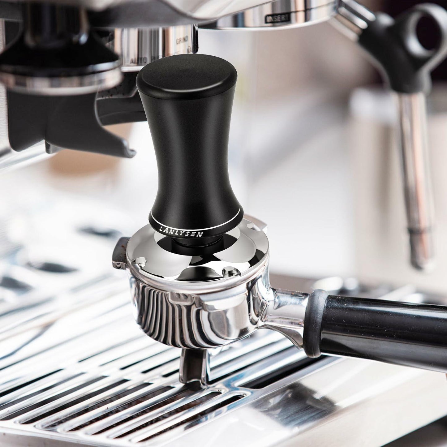 LANLYSEN Espresso Tamper 53.3mm Spring-loaded Calibrated Stainless Steel Base