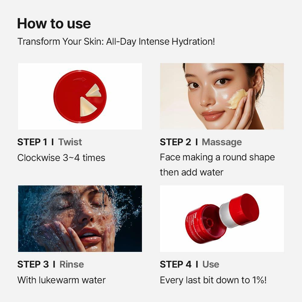 MDP+ Red Lacto Collagen Cleansing Balm 1.69oz Pore Cleanser Hydrating Travel