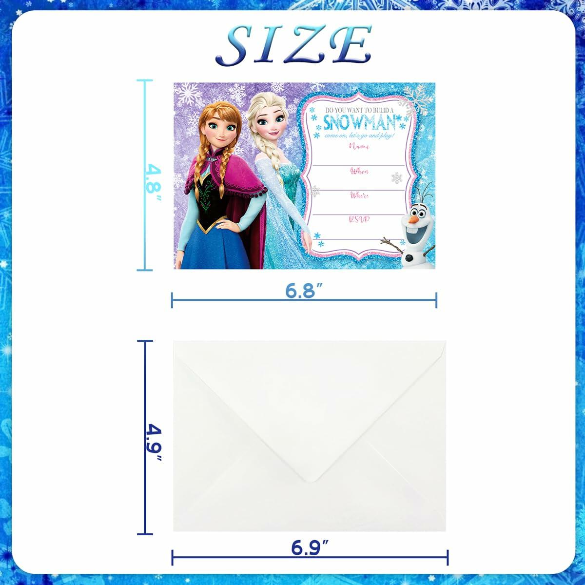 VeSidyHelo Frozen Birthday Party Invitation Card 20 Guests Blue White