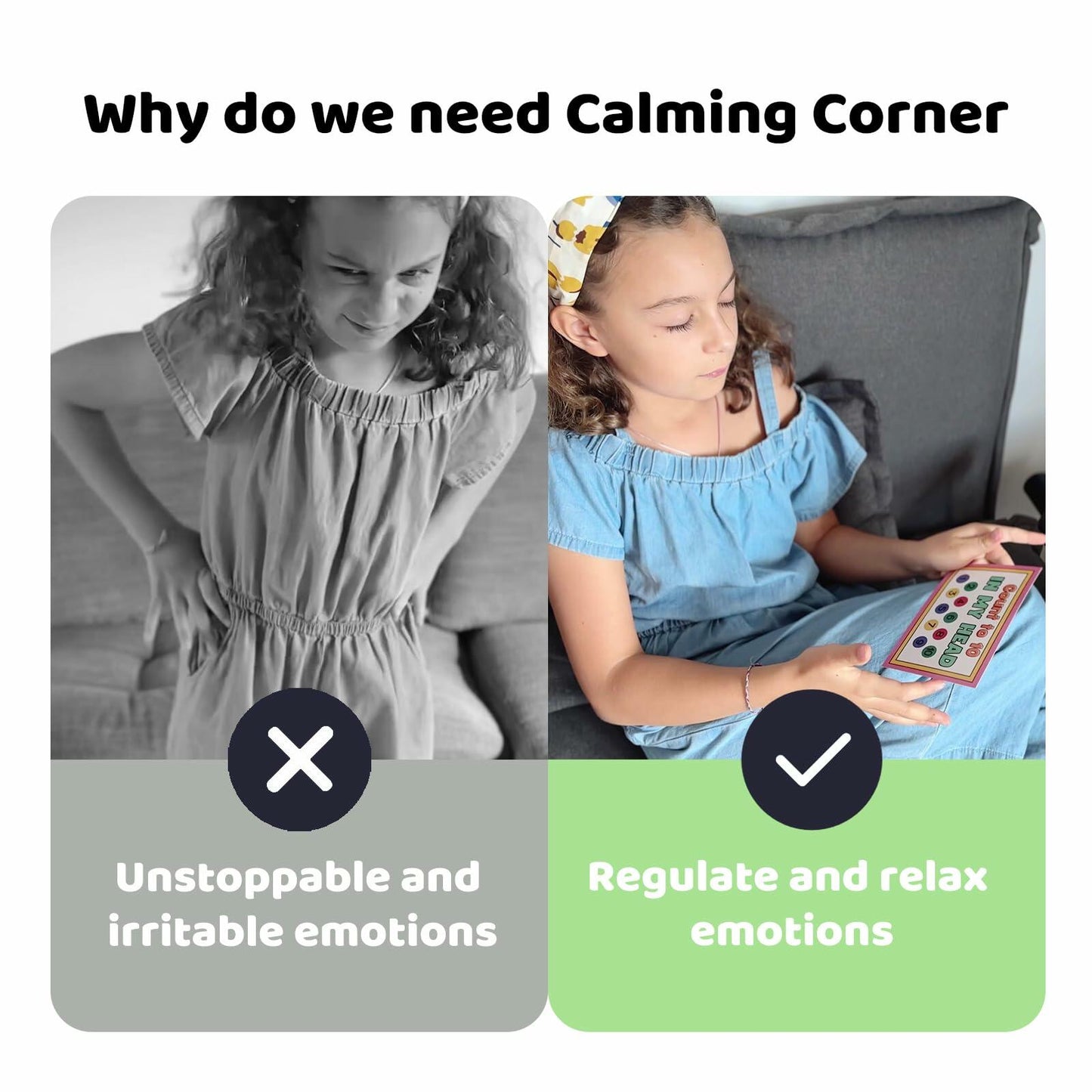 Roromonia Calming Corner Kit with Posters Feelings Chart Wooden Puzzle
