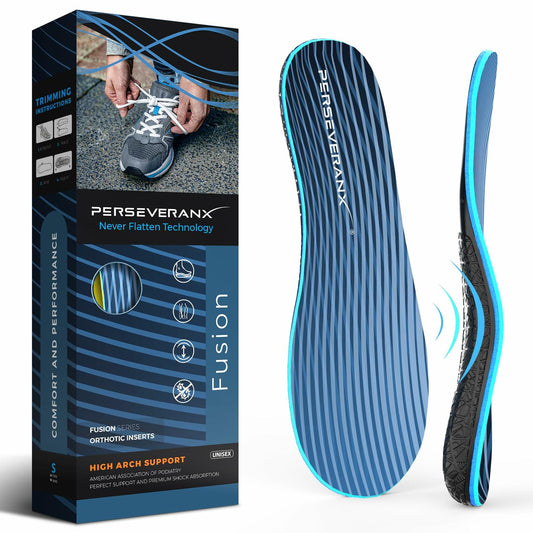 PerseveranX Plantar Fasciitis Insoles Arch Support Duo Layer Comfort open box